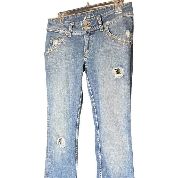Marciano Women’s Distressed Blue Jeans w/ embellishments Size 29 - Picture 2 of 16